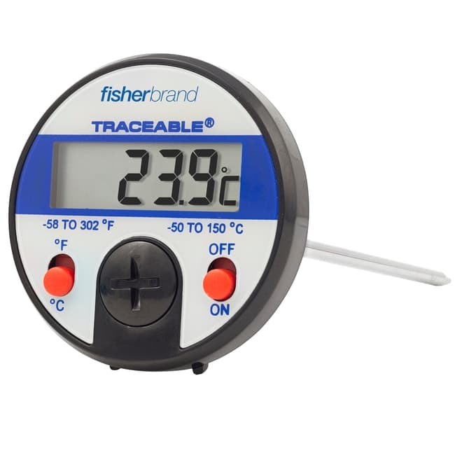 Fisherbrand Digital Thermometers with Stainless-Steel Stem and 0.375 in. LCD Screen