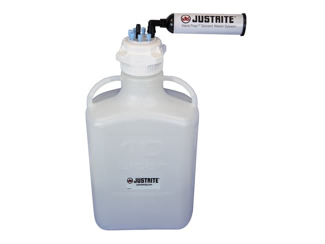 Justrite™ VaporTrap™ HDPE Rectangular Carboy with Filter Kit, Six 1/8 in. and One 1/4 in. Port