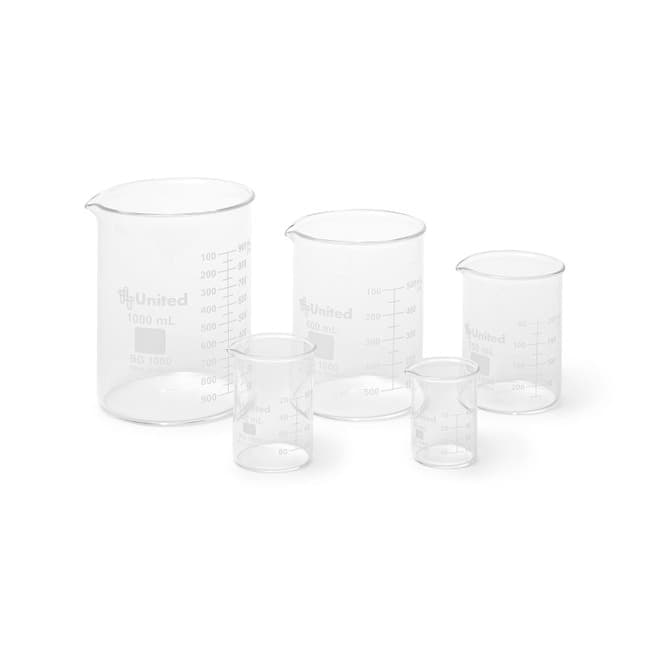 United Scientific™ Glass Beaker Set, Borosilicate