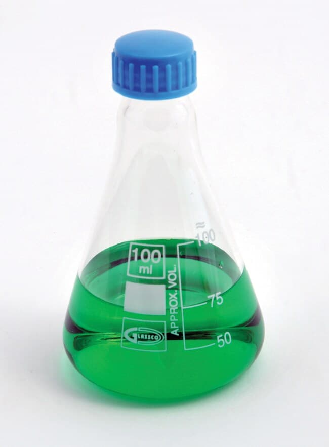 United Scientific™ Borosilicate Glass Erlenmeyer Flask with Screw Cap