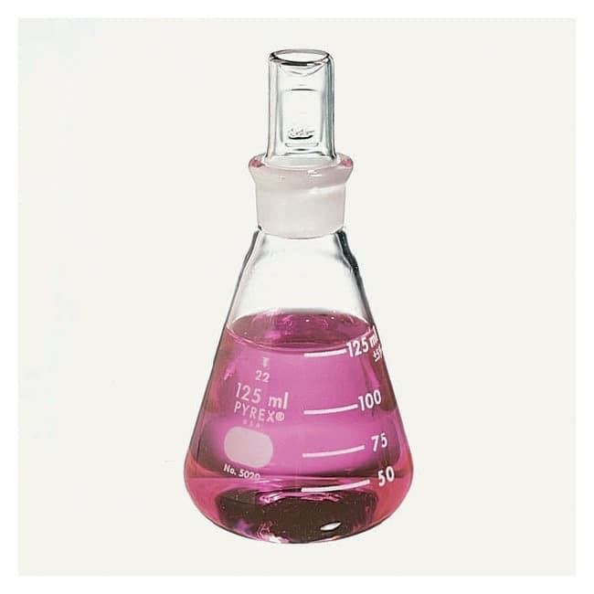 Corning™ PYREX™ Narrow Mouth Erlenmeyer Flask with Standard Taper Stopper