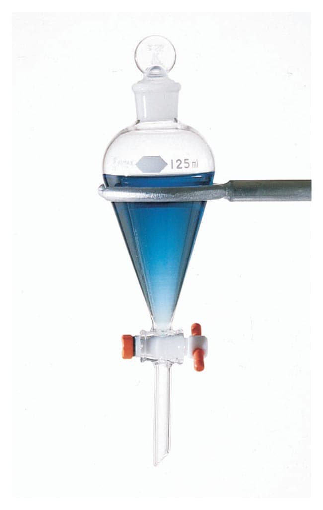 Fisherbrand™ Squibb Pear-Shaped Separatory Funnels with PTFE-Plug Stopcock